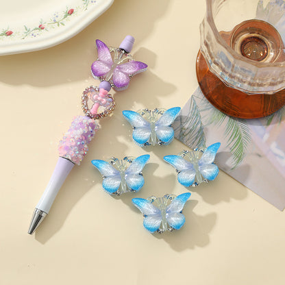 Lively Gradient Butterfly Acrylic Beads 30mm Pastel Ombre 10pcs 8