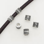Tube Metal Beads 8mm Vintage Number 8 Patterned Antique Silver Tone 1pc 2
