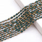 Gilded Oval Seed Glass Beads 4x6mm Plated Gold Frame 96pcs 17