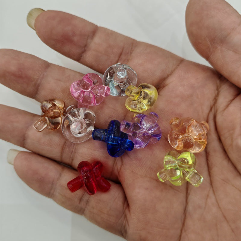 Clear Knot Acrylic Beads 18mm Translucent Glossy 100pcs