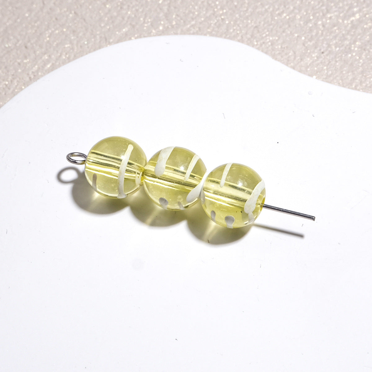 Clear Round Acrylic Beads 10mm Candy Swirl Pattern 100pcs 10