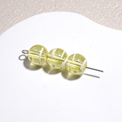 Clear Round Acrylic Beads 10mm Candy Swirl Pattern 100pcs 10