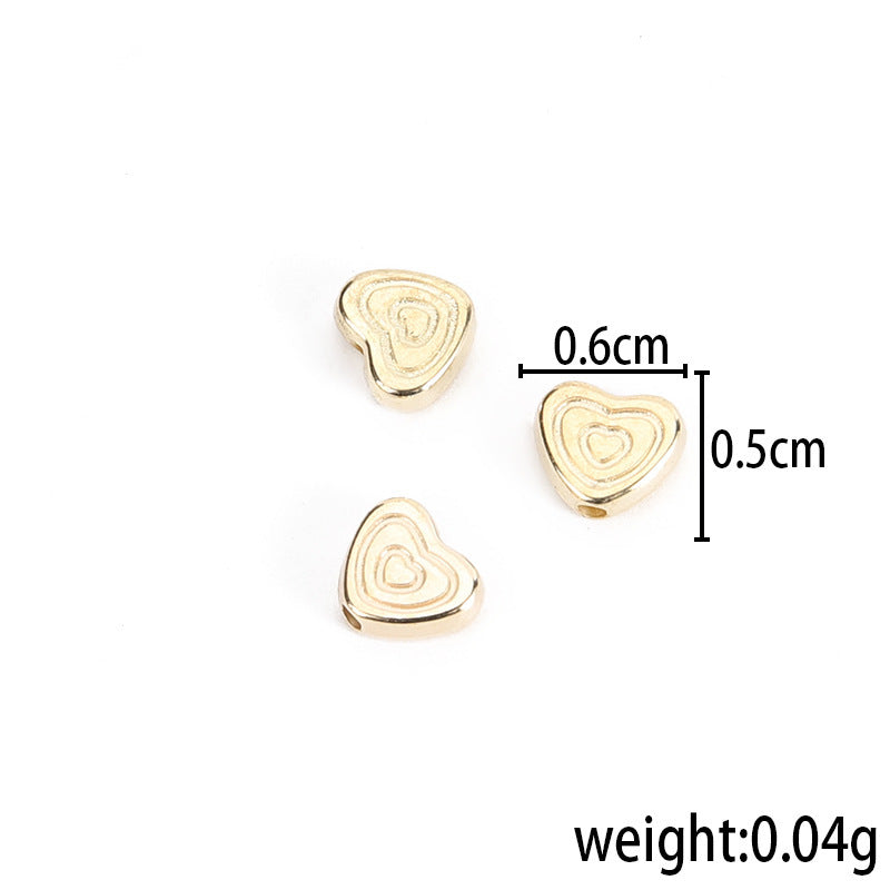 Multi-Circle Heart Acrylic Beads 5x6mm KC Gold CCB Plastic 200pcs 3
