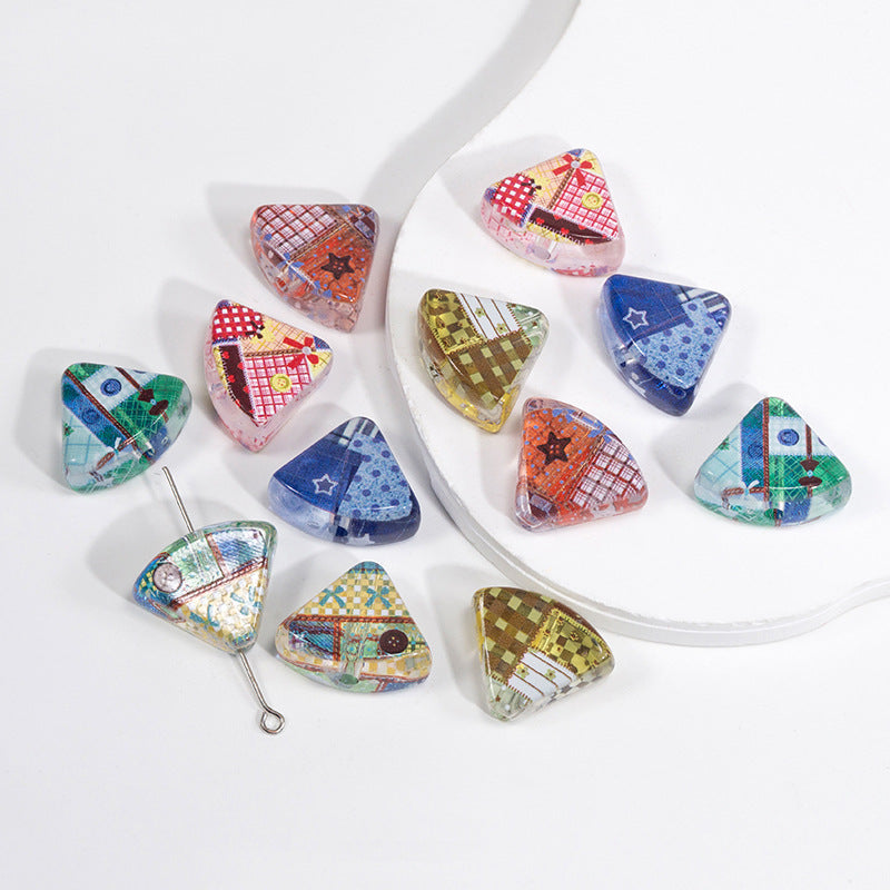Cake Slice Acrylic Beads 21mm Colorful Mixed 10pcs 3