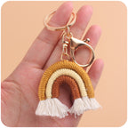 Cotton Braided Tassel Crochet Rainbow Keychain Plush Material 4