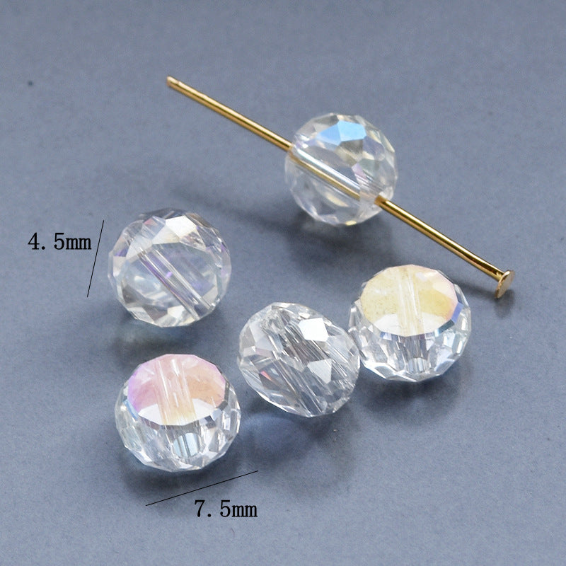Electroplated Flat Cut Glass Beads 7.5mm 12mm Vibrant Colors 10pcs 6