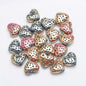 Electroplated Heart Glass Beads 13x15mm Peach Metallic 20pcs 19