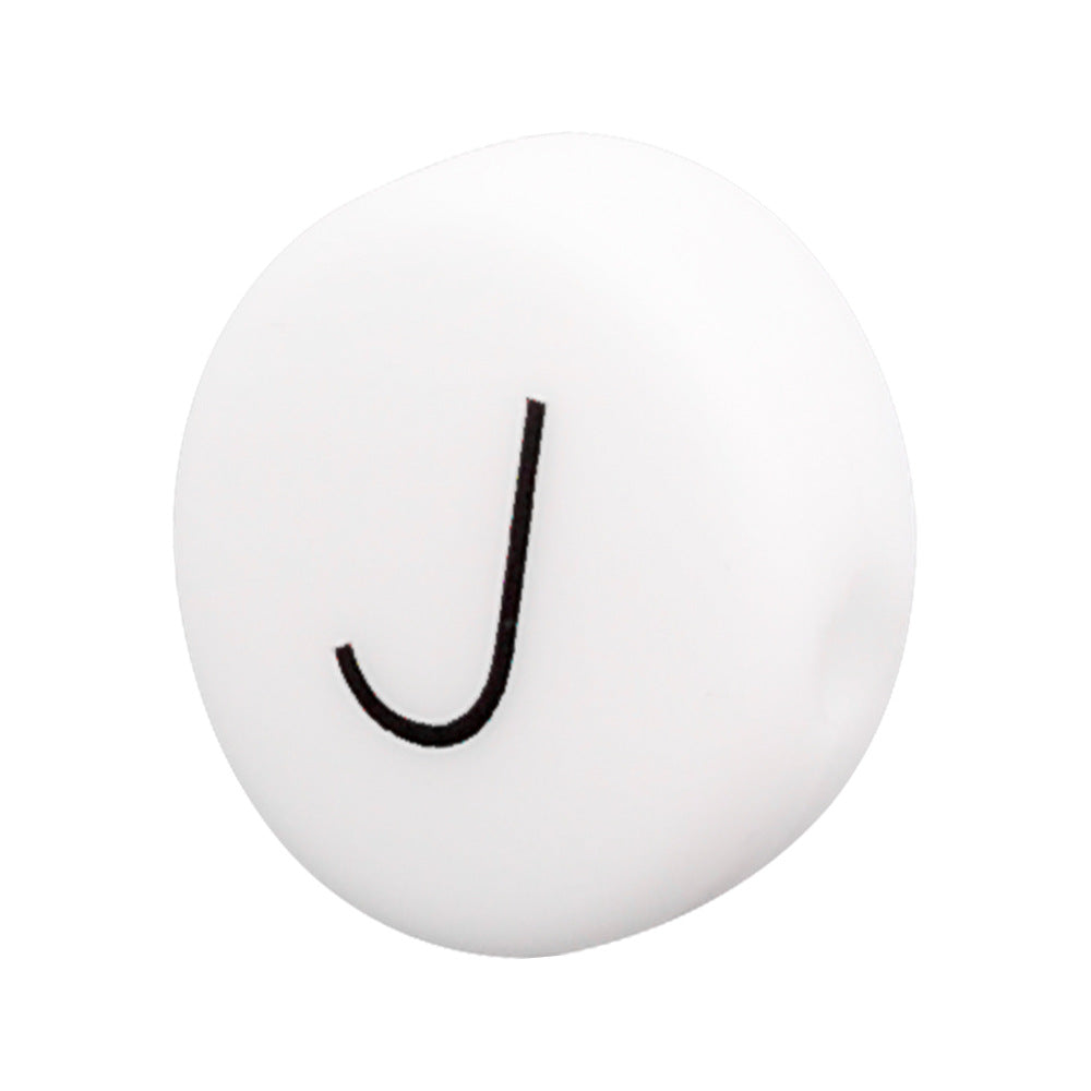 12mm Silicone Letter Beads Flat Round Alphabet Options 20pcs 14