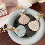Alloy Rhinestone Shell Keychain with Diamond Pearl Inlay 10.9cm 3