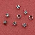 Tibetan Tube Metal Beads 7mm Hollow Patterned Alloy 100pcs 3