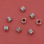 Tibetan Tube Metal Beads 7mm Hollow Patterned Alloy 100pcs 3