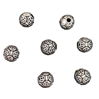 Round Metal Beads 9mm Ancient Coin Pattern Alloy 30pcs 2