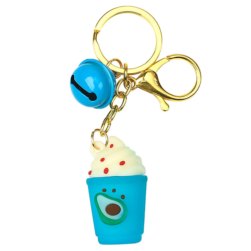 Cartoon Fruit Ice Cream Keychain Metal Gold Hardware Colorful 5