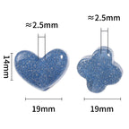 Glitter Heart Clover Acrylic Beads 19mm Sparkling Mixed 50pcs 4