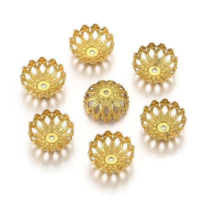 Stainless Steel Flower Bead Caps 12mm Bowl Shaped 100pcs 5
