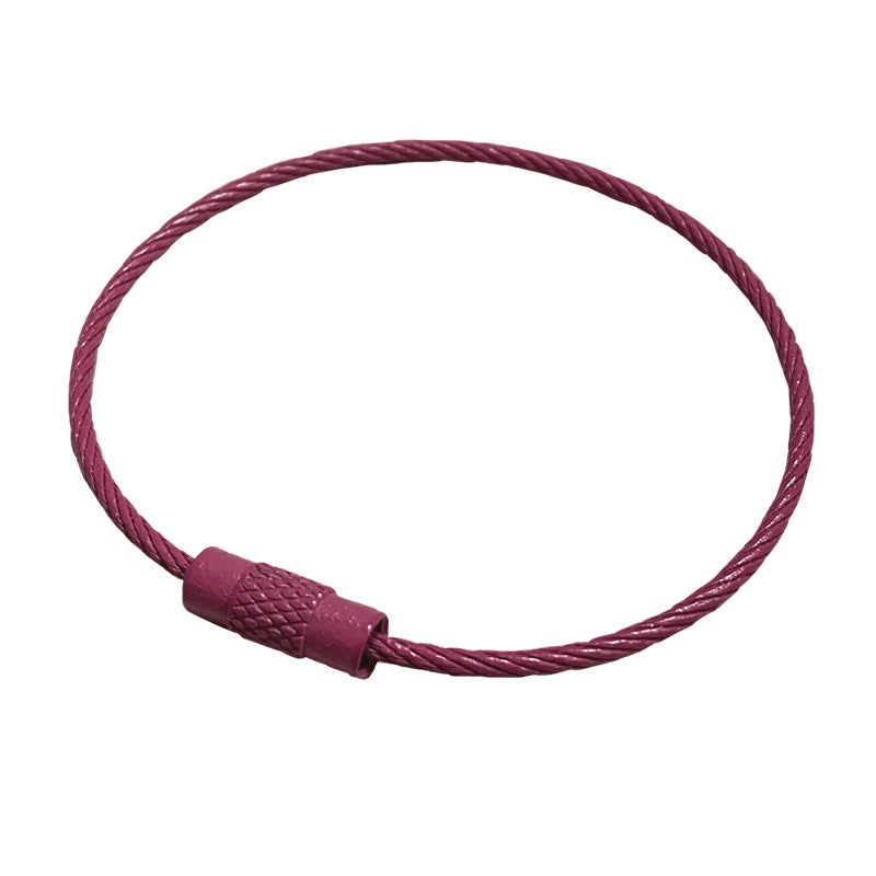 Spray Painted Steel Cable Keyrings Colorful Flexible Durable 20pcs 14
