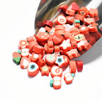 Slice Clay Beads 10mm Multicolor Hearts Flowers Stars Fruit 100pcs