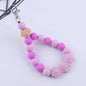 Rose Silicone Bead Wristlet Keychain Floral Charm Pastel Colors 8