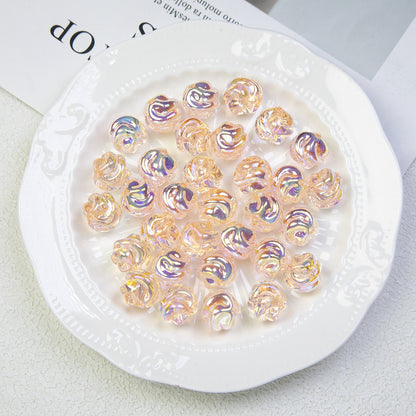 Transparent Twist Acrylic Beads 15mm 16mm Plated Assorted 20pcs 10