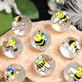 Transparent Round Acrylic Beads 16mm Cartoon Bee Printed 50pcs