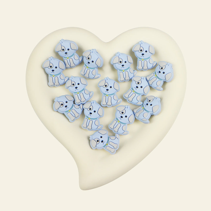 Silicone Focal Beads Puppy Sitting Pose 20pcs 10