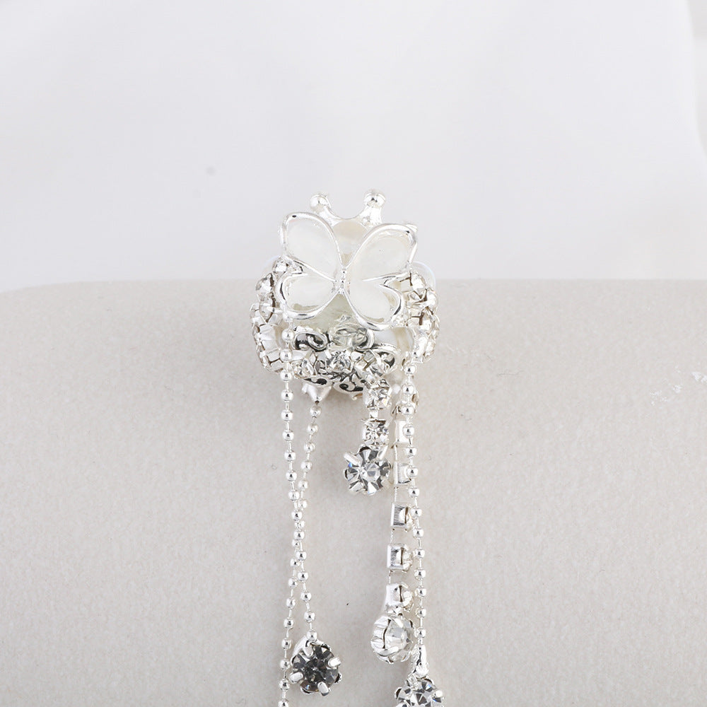 Tassel Crown Butterfly Metal Beads 24mm Silver Tone Alloy 6pcs 4