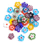 Multi Shaped Millefiori Glass Beads 7-11mm Colorful Glossy 20pcs 7