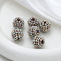 Embellished Bubblegum Beads 20mm Pearl Wrapped with Rhinestone Chain 4pcs 6