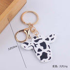 Wooden Cow Head Keychain Cartoon Animal Design Lightweight 5