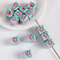 Adobe Printed Square Acrylic Beads 15mm Kitten Puppy Design 10pcs 13