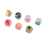 Plating Double Color Cloud Square Acrylic Beads 13.2mm 50pcs 3