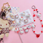 UV Plating Hello Kitty Acrylic Beads 20x22.5x17mm Glossy 5pcs 2