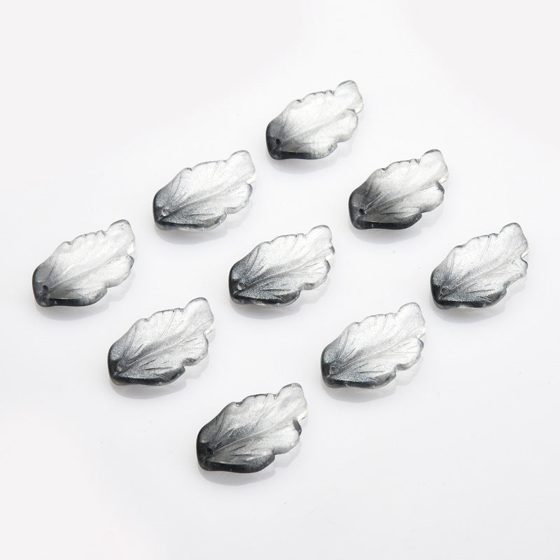 Czech Glass Beads Feather Leaf 17x28mm Gradual Color Change 20pcs 24