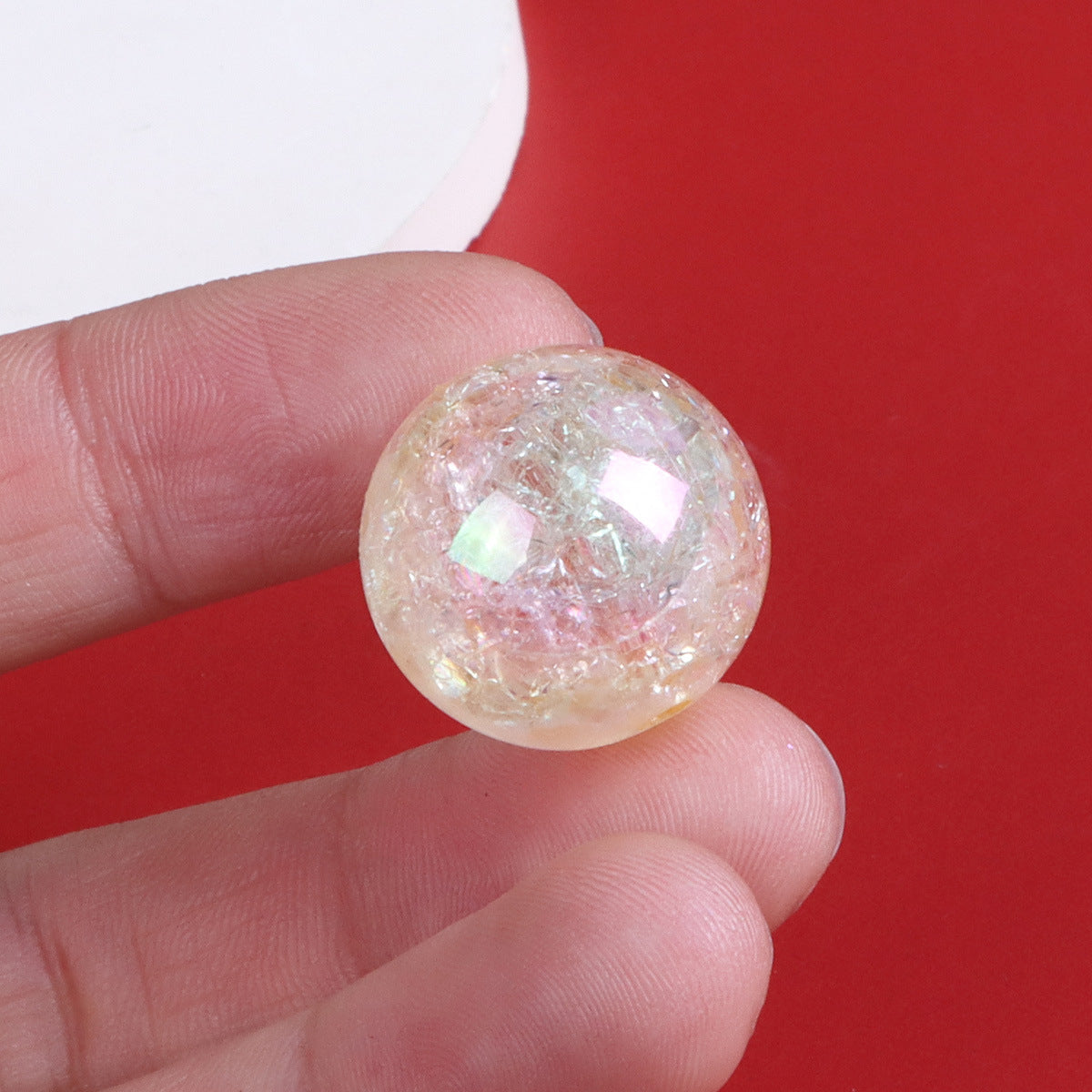Transparent Bubblegum Beads 20mm Crackle Chunky Acrylic 10pcs 12