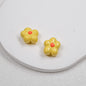 Hand Painted Irregular Flower Acrylic Beads 16mm Enamel Finish 50pcs 10