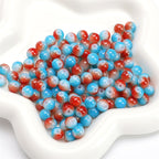 Crackle Round Glass Beads 8mm Multicolor Mixed 30pcs 27
