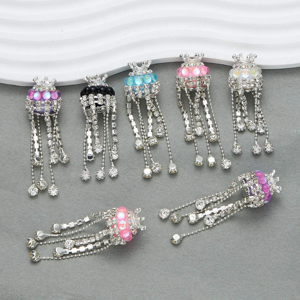 Tassel Crown Rhinestone Beads 19mm Decorative Ball 2pc 5