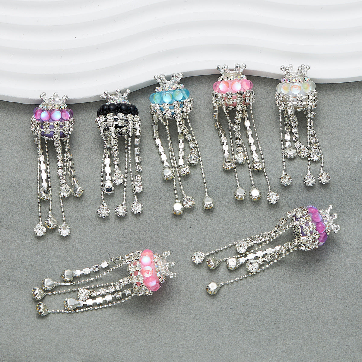 Tassel Crown Rhinestone Beads 19mm Decorative Ball 2pc 5