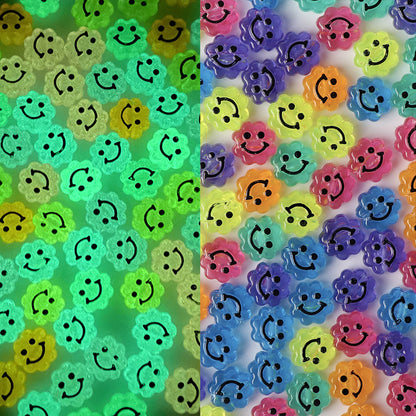 Glow Flat Smiley Star Heart Flower Acrylic Beads 10-12mm 100pcs 8