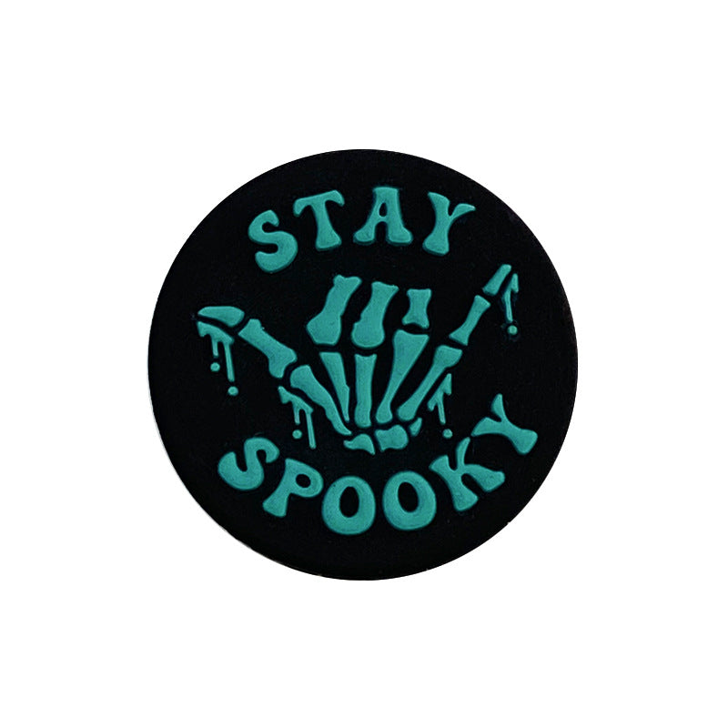 Silicone Focal Beads Phantom Finger Skeleton Hands Stay Spooky Text 20pcs 6