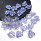 Czech Glass Beads Peony Petal 19mm Translucent Lavender Heart 50pcs