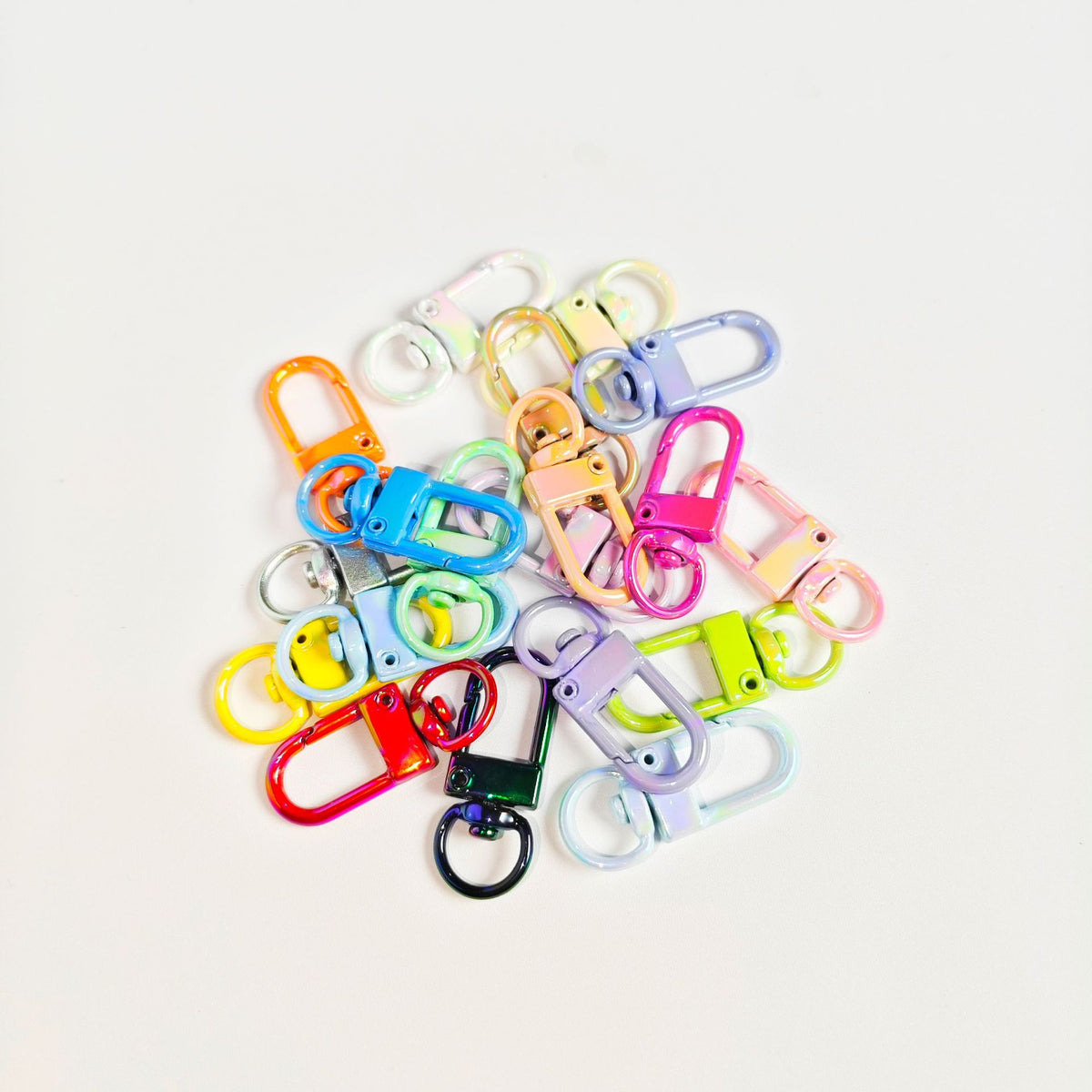 Colorful Zinc Alloy Keychain Clasps 32mm Plating 10pcs 3