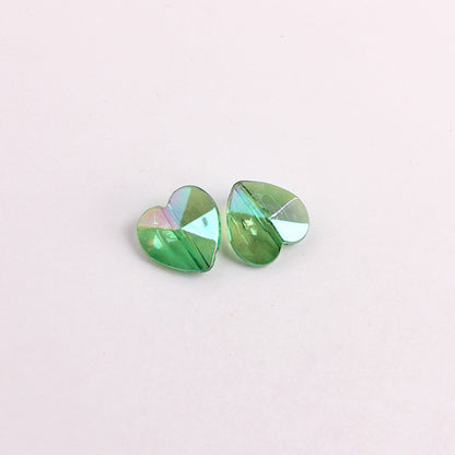 Plating Faceted Heart Acrylic Beads 13mm Transparent AB Colored 100pcs 11