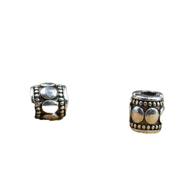 Elliptical Tube Metal Beads 7mm Oxidized Silver Tone Tibetan 50pcs 4