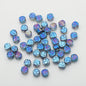 Electroplated Rose Glass Beads 6mm Small Etched Floral 50pcs 8