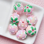 Plating Hand Painted Strawberry Acrylic Beads 17mm Colorful 5pcs 2