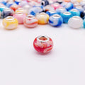 Acrylic Round Spacer Beads 14mm Ink Imitation Ceramic Large Hole 50pcs 7