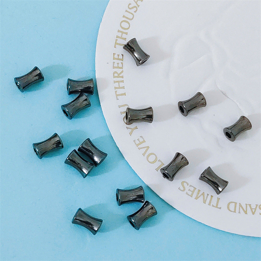 Tube Metal Beads 6mm 8mm Smooth Bamboo Joint Zinc Alloy 100pcs 10