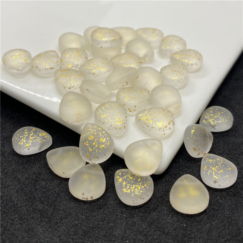 Czech Glass Beads Teardrop 12mm Transparent Iridescent 100pcs 17