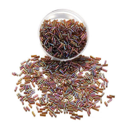 Czech Glass Column Bugle Beads 2x7mm Rainbow Mixed Colors 400pcs 5
